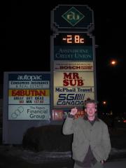 Winnipeg: Der Beweis Minus 28 Grad Celsius (ohne Wind-Chill)!