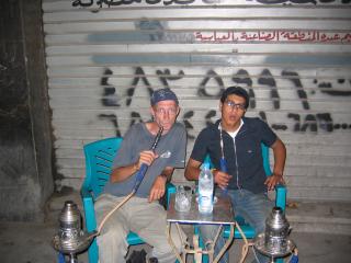 Kairo: Ich und Ahmad beim Wasserpfeife rauchen